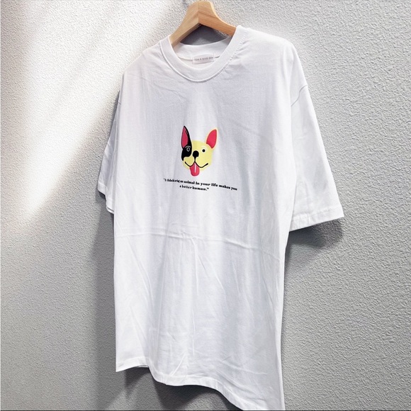 Pet Tee, White T-Shirt with Dog Graphic - Picture 3 of 5